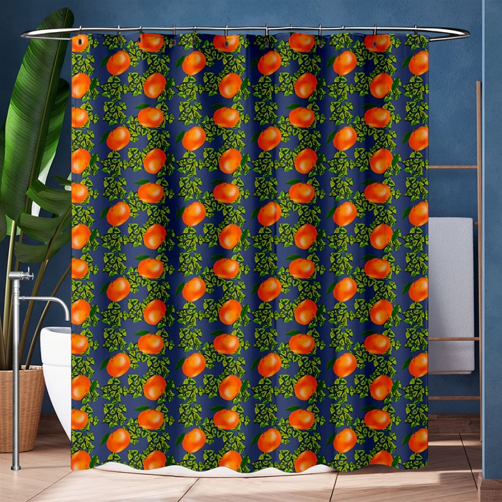 Mandarins Teal Blue Shower Curtain 60  x 72  (Medium) 