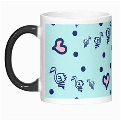 Duck Family Blue Pink Hearts Pattern Morph Mugs by snowwhitegirl