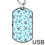 Duck Family Blue Pink Hearts Pattern Dog Tag USB Flash (Two Sides) Back