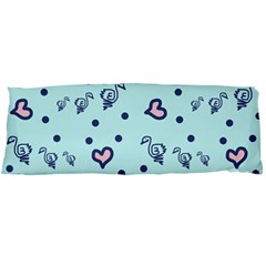 Duck Family Blue Pink Hearts Pattern Body Pillow Case (dakimakura) by snowwhitegirl