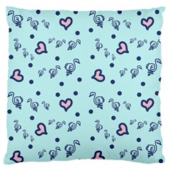 Duck Family Blue Pink Hearts Pattern Standard Flano Cushion Case (two Sides) by snowwhitegirl