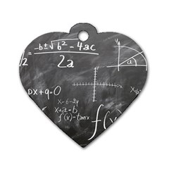 Mathematics Dog Tag Heart (one Side)