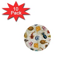 Sea World Vintage Pattern 1  Mini Buttons (10 Pack) 