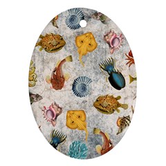 Sea World Vintage Pattern Ornament (oval) by Valentinaart