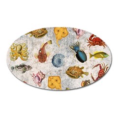 Sea World Vintage Pattern Oval Magnet by Valentinaart