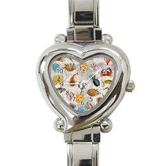 Sea World Vintage Pattern Heart Italian Charm Watch