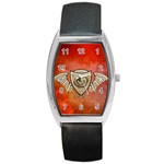 Wonderful Dragon On A Shield With Wings Barrel Style Metal Watch Front