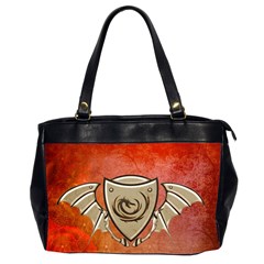 Wonderful Dragon On A Shield With Wings Oversize Office Handbag (2 Sides) by FantasyWorld7