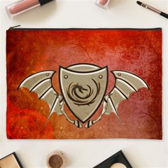 Wonderful Dragon On A Shield With Wings Cosmetic Bag (xxxl) by FantasyWorld7