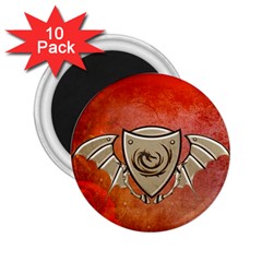 Wonderful Dragon On A Shield With Wings 2 25  Magnets (10 Pack)  by FantasyWorld7