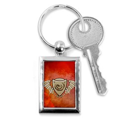 Wonderful Dragon On A Shield With Wings Key Chains (rectangle)  by FantasyWorld7