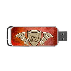 Wonderful Dragon On A Shield With Wings Portable Usb Flash (one Side) by FantasyWorld7