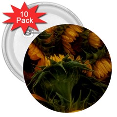 Bunch Of Sunflowers 3  Buttons (10 Pack)  by okhismakingart