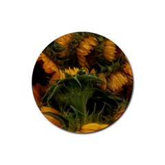 Bunch Of Sunflowers Rubber Round Coaster (4 Pack) 