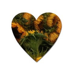 Bunch Of Sunflowers Heart Magnet