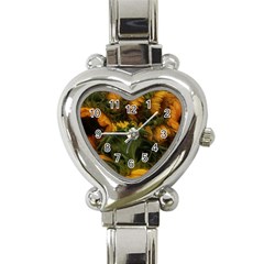 Bunch Of Sunflowers Heart Italian Charm Watch by okhismakingart