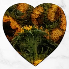 Bunch Of Sunflowers Jigsaw Puzzle (heart)