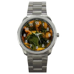 Bunch Of Sunflowers Sport Metal Watch by okhismakingart