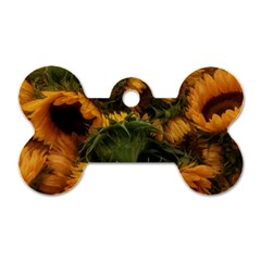 Bunch Of Sunflowers Dog Tag Bone (one Side)