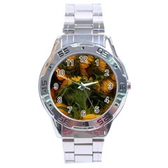 Bunch Of Sunflowers Stainless Steel Analogue Watch by okhismakingart