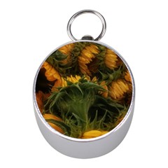 Bunch Of Sunflowers Mini Silver Compasses by okhismakingart