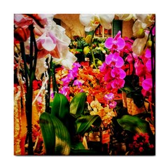 Orchids In The Market Tile Coasters by okhismakingart