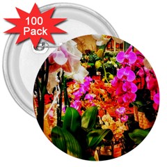 Orchids In The Market 3  Buttons (100 Pack)  by okhismakingart