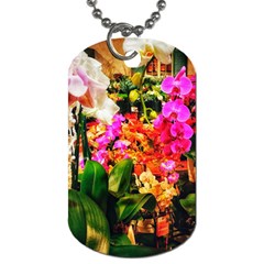 Orchids In The Market Dog Tag (one Side) by okhismakingart