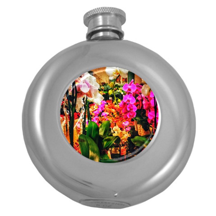 Orchids in the Market Round Hip Flask (5 oz)