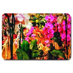 Orchids In The Market Large Doormat  by okhismakingart