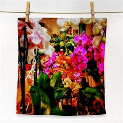 Orchids In The Market Face Towel by okhismakingart