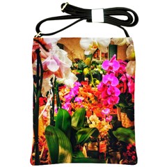 Orchids In The Market Shoulder Sling Bag