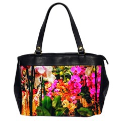 Orchids In The Market Oversize Office Handbag (2 Sides) by okhismakingart