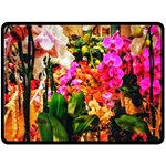 Orchids in the Market Fleece Blanket (Large)  80 x60  Blanket Front