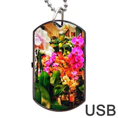 Orchids In The Market Dog Tag Usb Flash (two Sides)