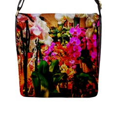 Orchids In The Market Flap Closure Messenger Bag (l)