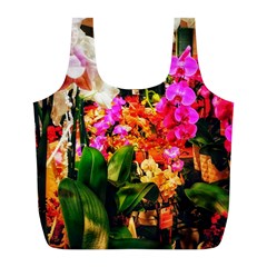 Orchids In The Market Full Print Recycle Bag (l)