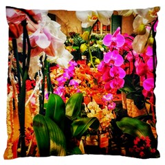 Orchids In The Market Standard Flano Cushion Case (two Sides)