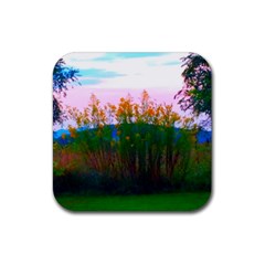 Field Of Goldenrod Rubber Coaster (square)  by okhismakingart