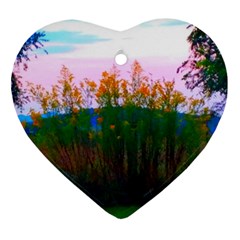 Field Of Goldenrod Heart Ornament (two Sides) by okhismakingart