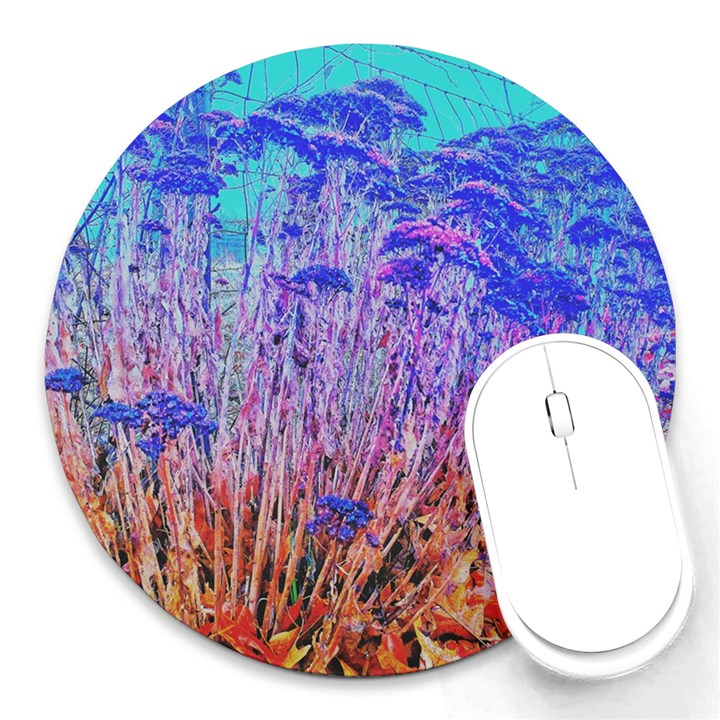 Sedum and Turquoise Round Mousepad