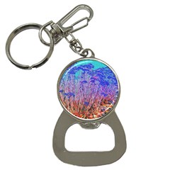 Sedum And Turquoise Bottle Opener Key Chain by okhismakingart