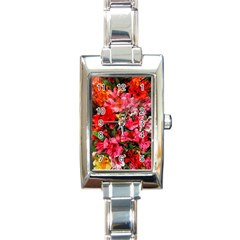 Lovely Lilies  Rectangle Italian Charm Watch