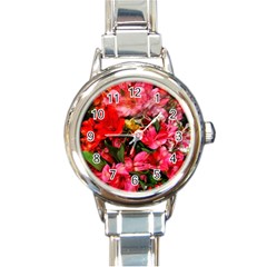 Lovely Lilies  Round Italian Charm Watch by okhismakingart