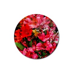 Lovely Lilies  Rubber Coaster (round)  by okhismakingart