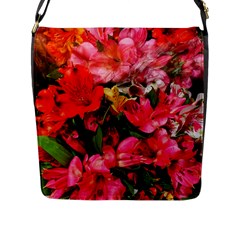 Lovely Lilies  Flap Closure Messenger Bag (l) by okhismakingart