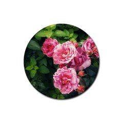 Summer Roses Rubber Round Coaster (4 Pack)  by okhismakingart