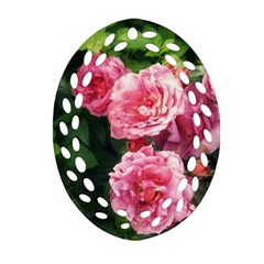 Summer Roses Ornament (oval Filigree) by okhismakingart