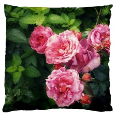 Summer Roses Large Flano Cushion Case (one Side)