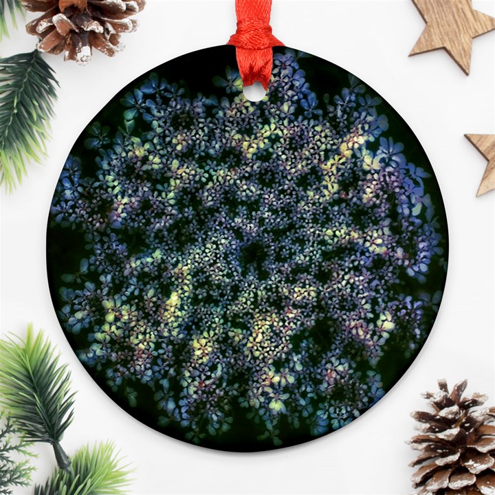 Queen Annes Lace in Blue and Yellow Ornament (Round)